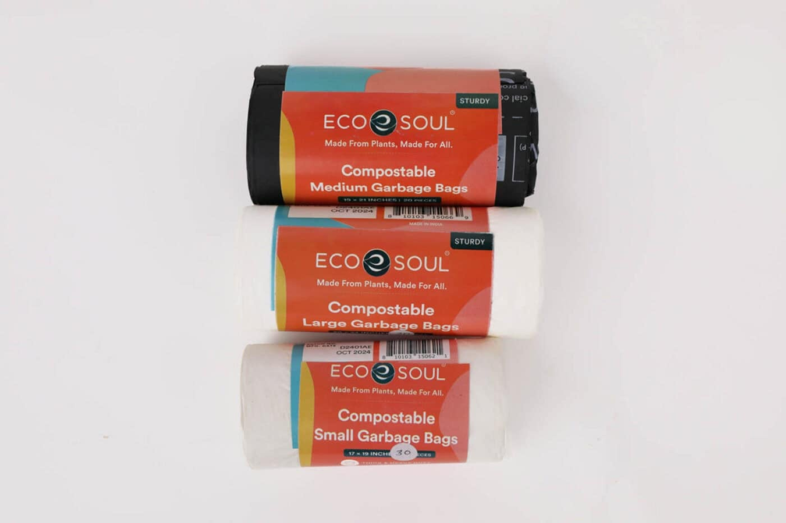 ECOSOUL COMPOTABLE TRASH BAGS 24''X36'' 15PCS